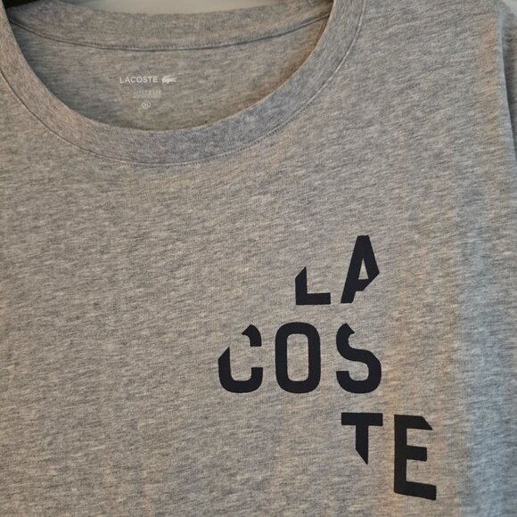 MEN'S LACOSTE LOUNGE SLEEPWEAR T SHIRT XL GRAY - Picture 2 of 3